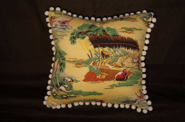 Hawaiian Scene Retro Cushion