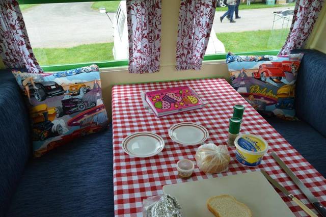 at home in a beautiful bondwood caravan