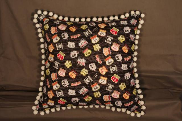 Route 66 Black Retro Cushions